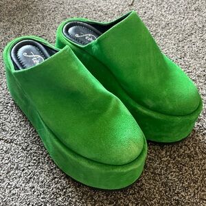 Free People Suede platform mules